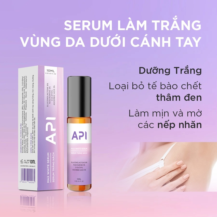 Lăn Nách API Mee+10ml, làm trắng nách, son nách, giảm thâm sạm, làm trắng sáng nách, khử mùi hôi nhẹ nhàng