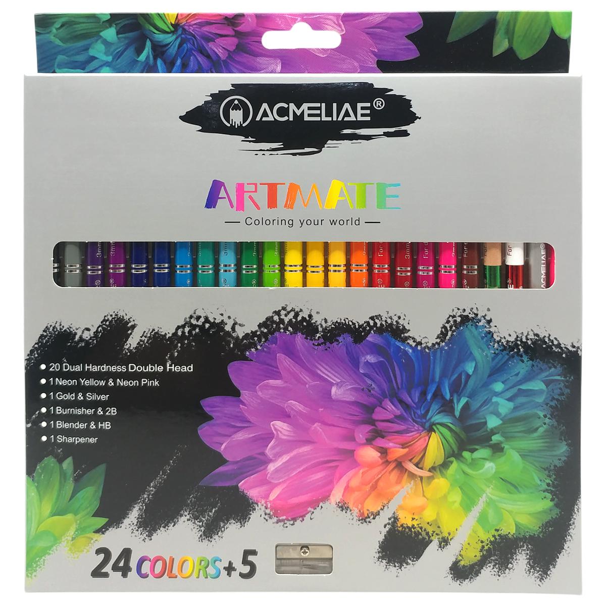 Hộp 24 Bút Chì Màu Vẽ 2 Đầu - Acmeliae 43979