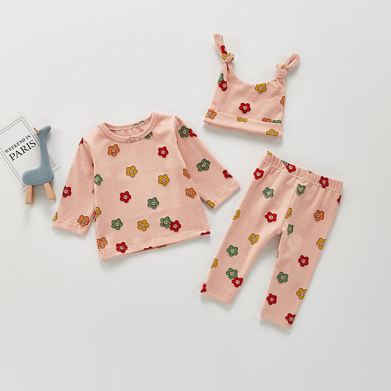 MILANCEL 2021 Mùa Thu Cho Bé Bộ Pyjama Bộ Cotton Bé Trai Áo Và Chiều Dài Quần Có Nón Cho Bé 3 Tập Đi Cho Quần Áo bộ Ngủ Bộ