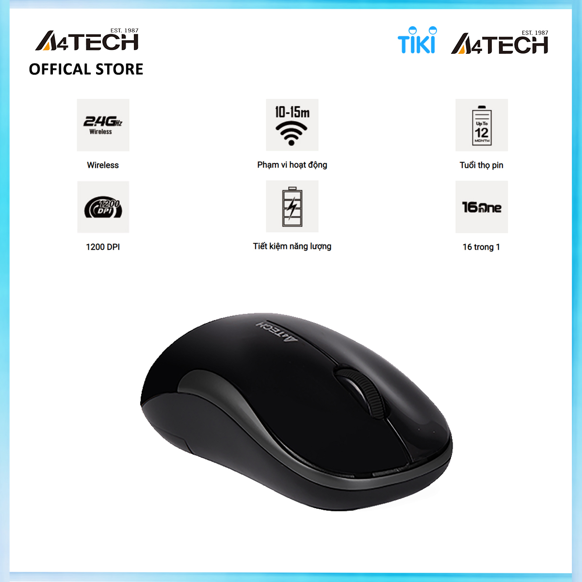 Chuột vi tính Wireless A4tech Small Box A4TECH G3-300N - Hàng chính hãng