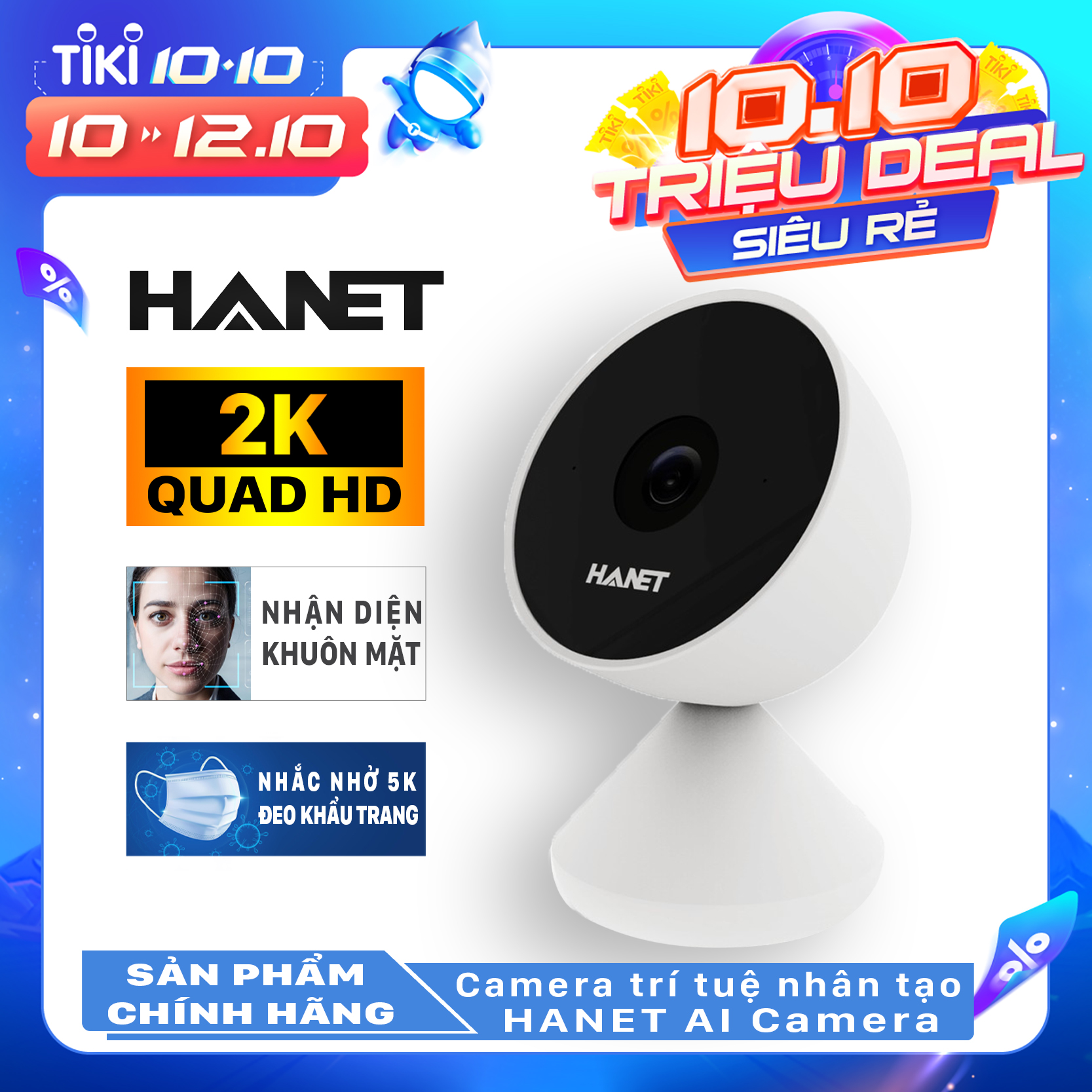 HANET A.i Camera Nhận Diện Khuôn Mặt, Chấm công,lưu trữ dữ liệu trên cloud - Hàng Chính hãng