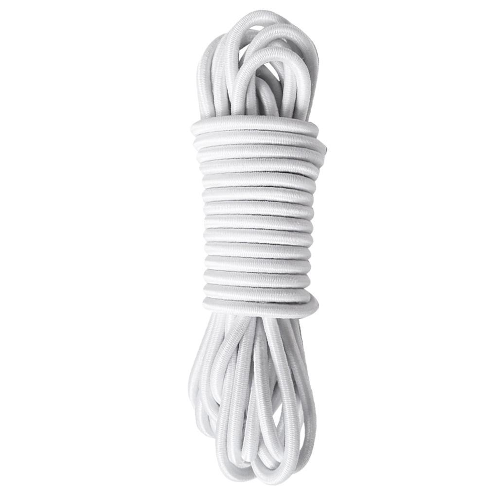 3x4mmx5m Elastic Bungee Rope Shock Cord Tie Down for Boat Trailer White