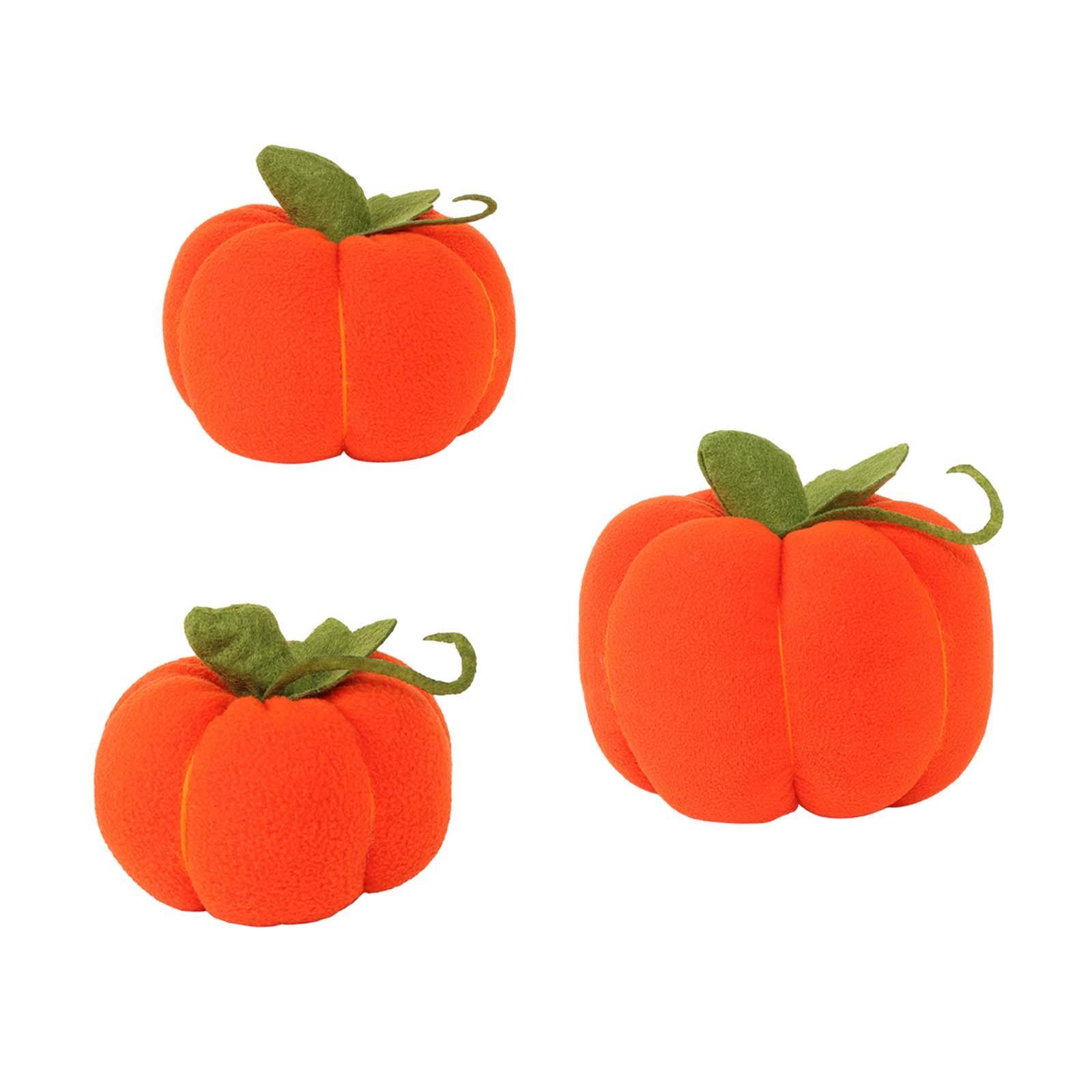 3Pcs Simulated Pumpkin Plush Toy Pumpkin Decoration Artwork Fake Pumpkin Tabletop Pumpkin Figurine Ornaments for Home Bedroom