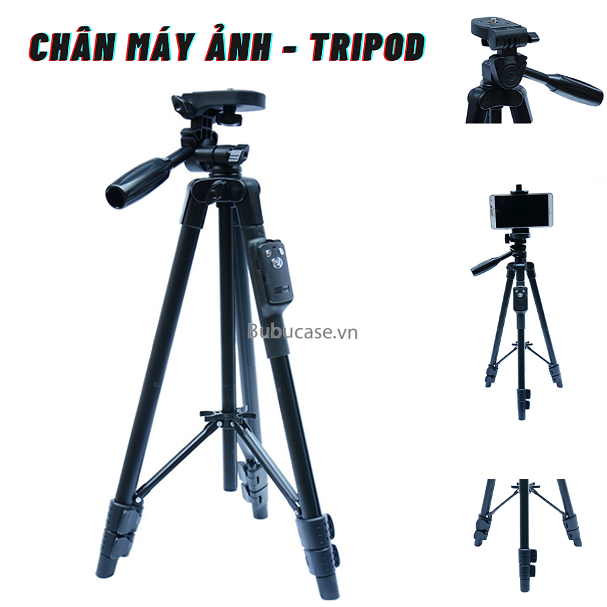 Chân Máy Ảnh, Tripod Chất Liệu Nhôm Cao Cấp - Gọn Nhẹ, Chắc Chắn
