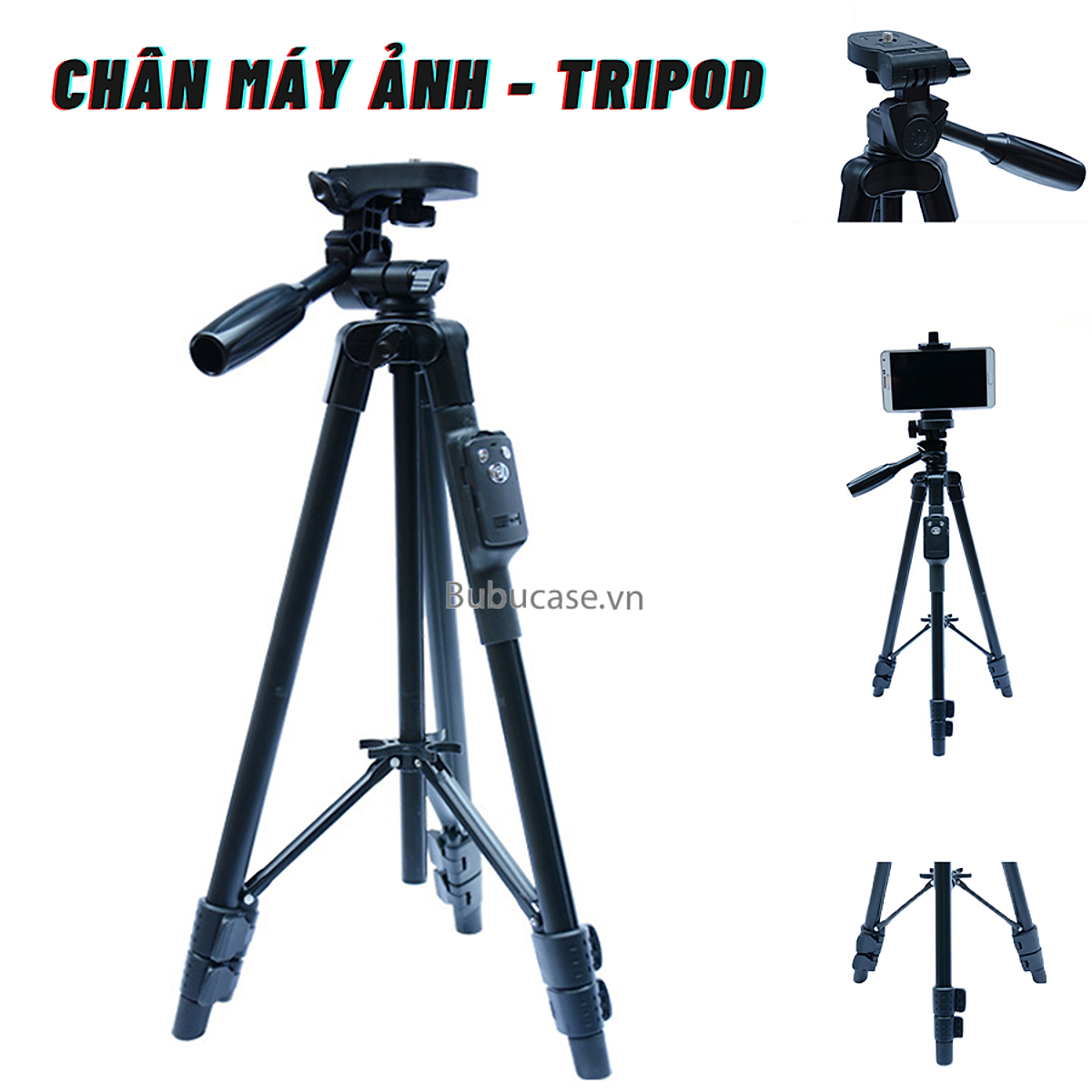 Chân Máy Ảnh, Tripod Chất Liệu Nhôm Cao Cấp - Gọn Nhẹ, Chắc Chắn [5208RM]