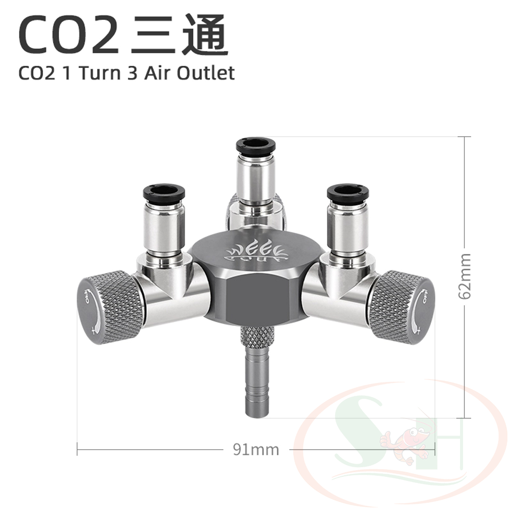 Van chia co2 Week Aqua Splitter 2 / 3 / 6 đầu van co2 bể thủy sinh cá tép cảnh