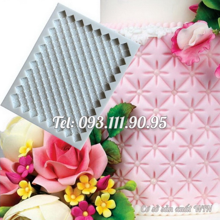 Khuôn silicon làm viền bánh, rau câu, fondant hình vuông phong cách Hàn Quốc - Mã số 1317