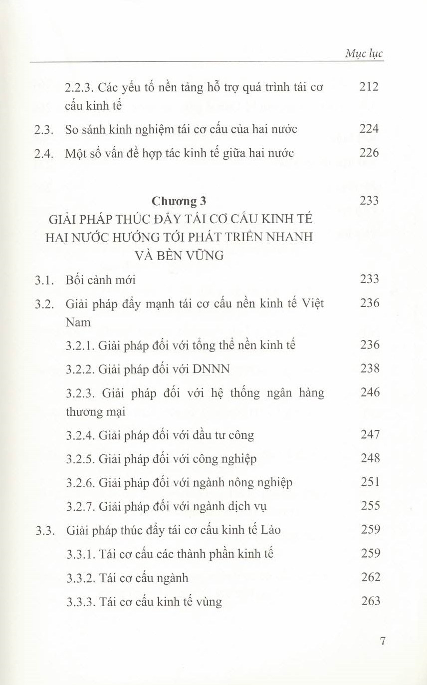 Tái Cơ Cấu nền Kinh Tế Việt Nam &amp; Lào Hướng Tới Phát Triển Nhanh Và Bền Vững (Sách chuyên khảo)