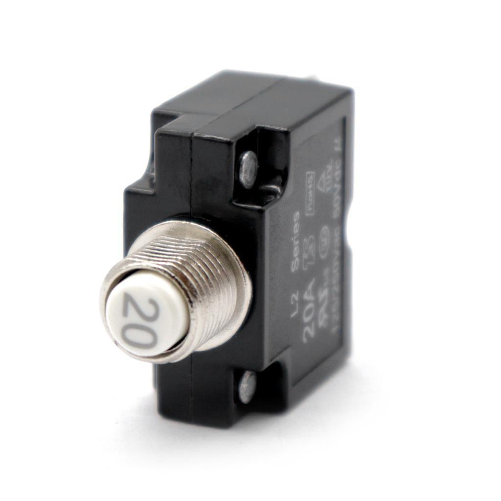 2 Pieces 12V-24V Push Button Resettable Panel Mount Circuit Breaker 30A+20A