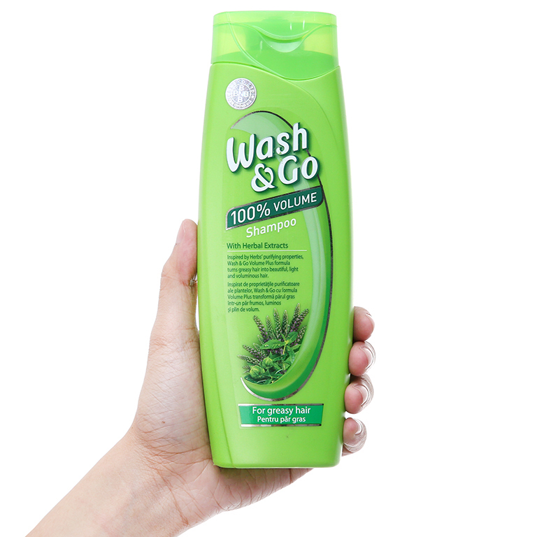 Dầu gội loại bỏ bã nhờn Wash&amp;Go Shampoo Herbal Extracts 400ml + Móc khóa