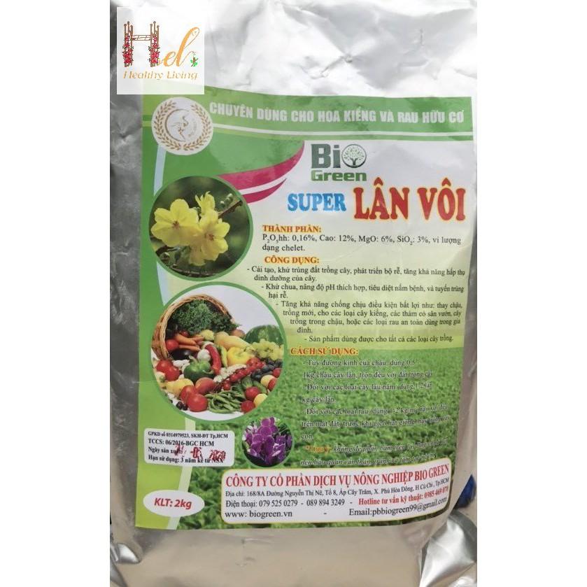 Vôi Bột, Lân Vôi, Tinh Vôi 2Kg Khử Trùng Đất, Trộn Đất Sạch Trồng Hạt Giống Rau Củ quả, Cây Cảnh, Hoa Hồng