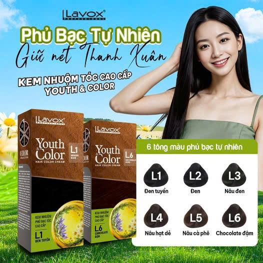 Nhuộm Phủ Bạc Cao Cấp Lavox 60ml x 2 - L3 - Nâu Hạt Dẻ