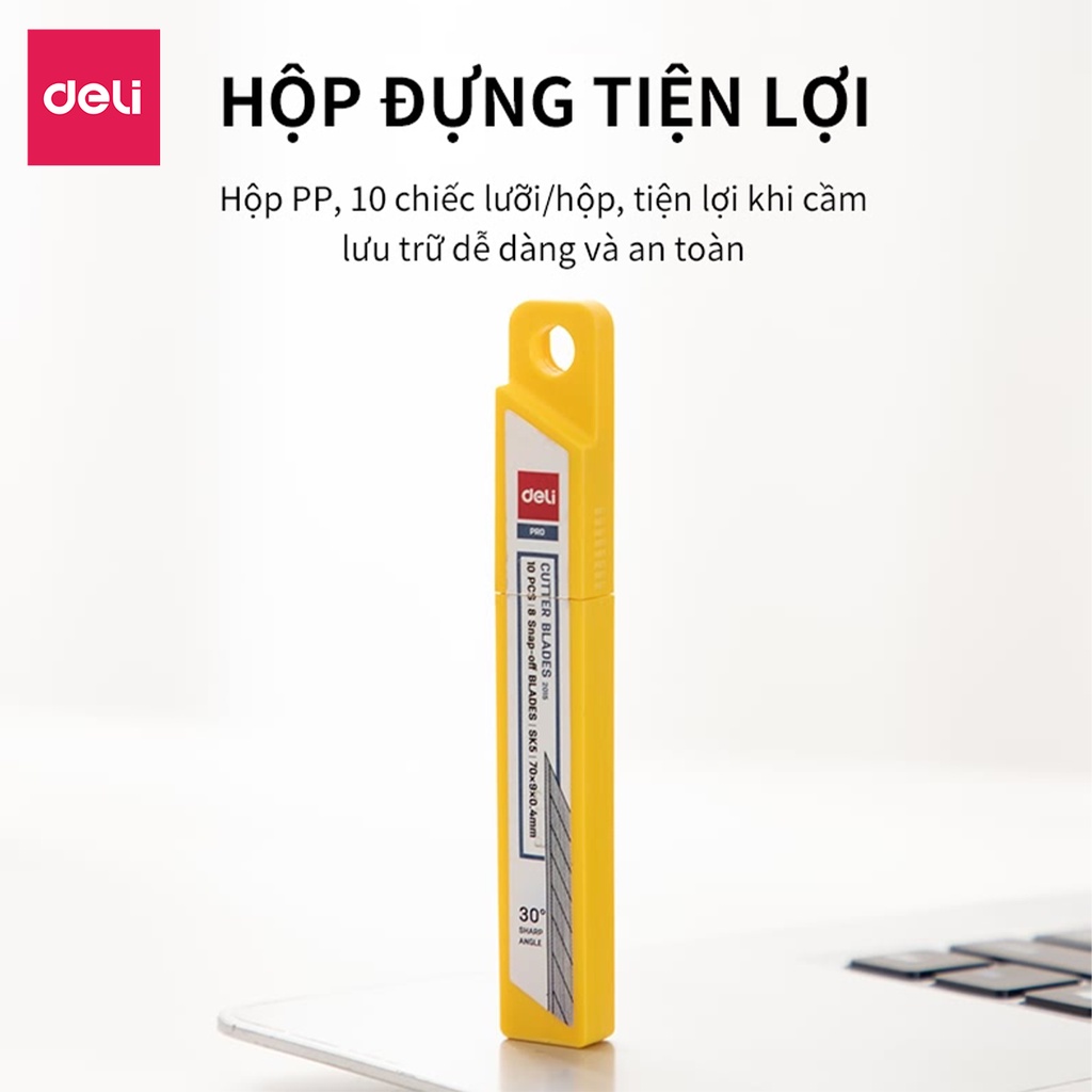 Lưỡi Dao Rọc Giấy Deli, Bạc, 10 Chiếc Lưỡi/Hộp - 2 Hộp - E2015