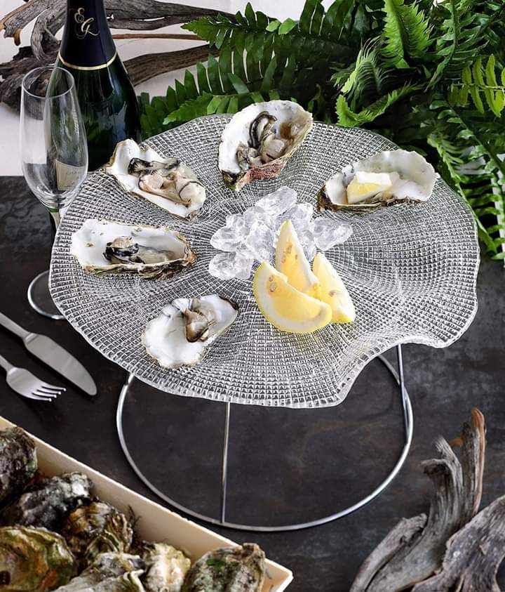 Đĩa để hàu 6 khe lõm IVV DIAMANTÉ OYSTER 34cm Hàng chính hãng