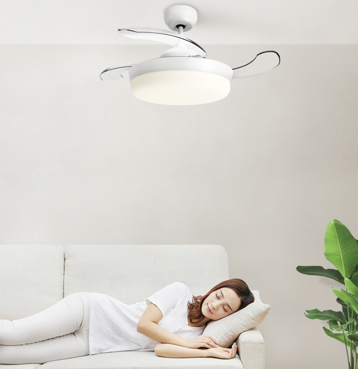 Quạt Trần Thông Minh XIAOMI Yeelight C1060 Kiêm Đèn LED, Nhiều Chế Độ Màu, Kết Nối App Mihome, Phù Hợp Không Gian 20-25 m2, Công Suất 30 W - Hàng Chính Hãng