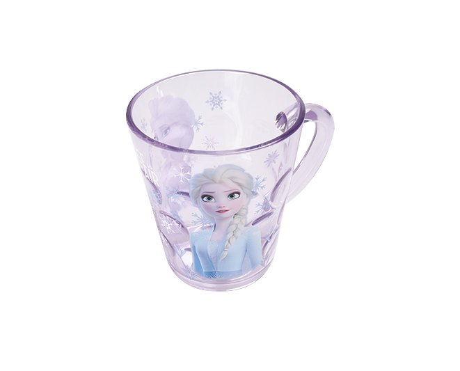 Ly quai cầm tay trong suốt hình công chúa Elsa xinh màu tím siêu cute cho bé gái 260ml - 58VNDP2493