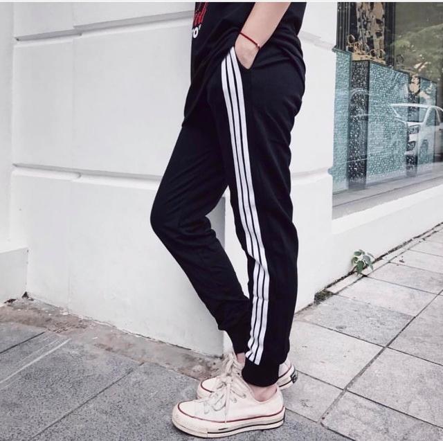 quần jogger nỉ cotton 3 line pants - quần 3 sọc bo ống unisex chất đẹp