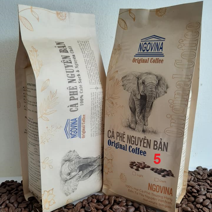 Cà Phê Ngovina - Nguyên Bản 5 – Premium Blend™ – 1Kg Hạt Rang Mộc