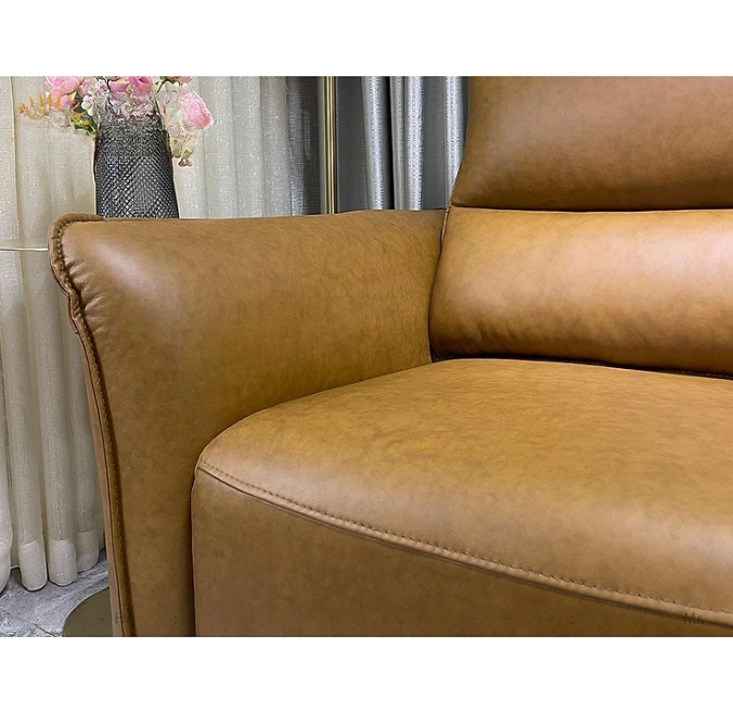 Sofa chỉnh điện 100% da bò Italy Tundo màu vàng – SFBDCT01 2m7 hàng cao cấp chuẩn da bò nhập khẩu Ý