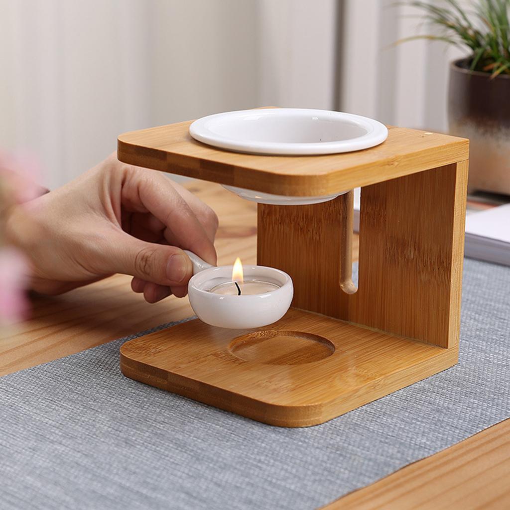Wooden Tealight Candle Holder Oil Burner