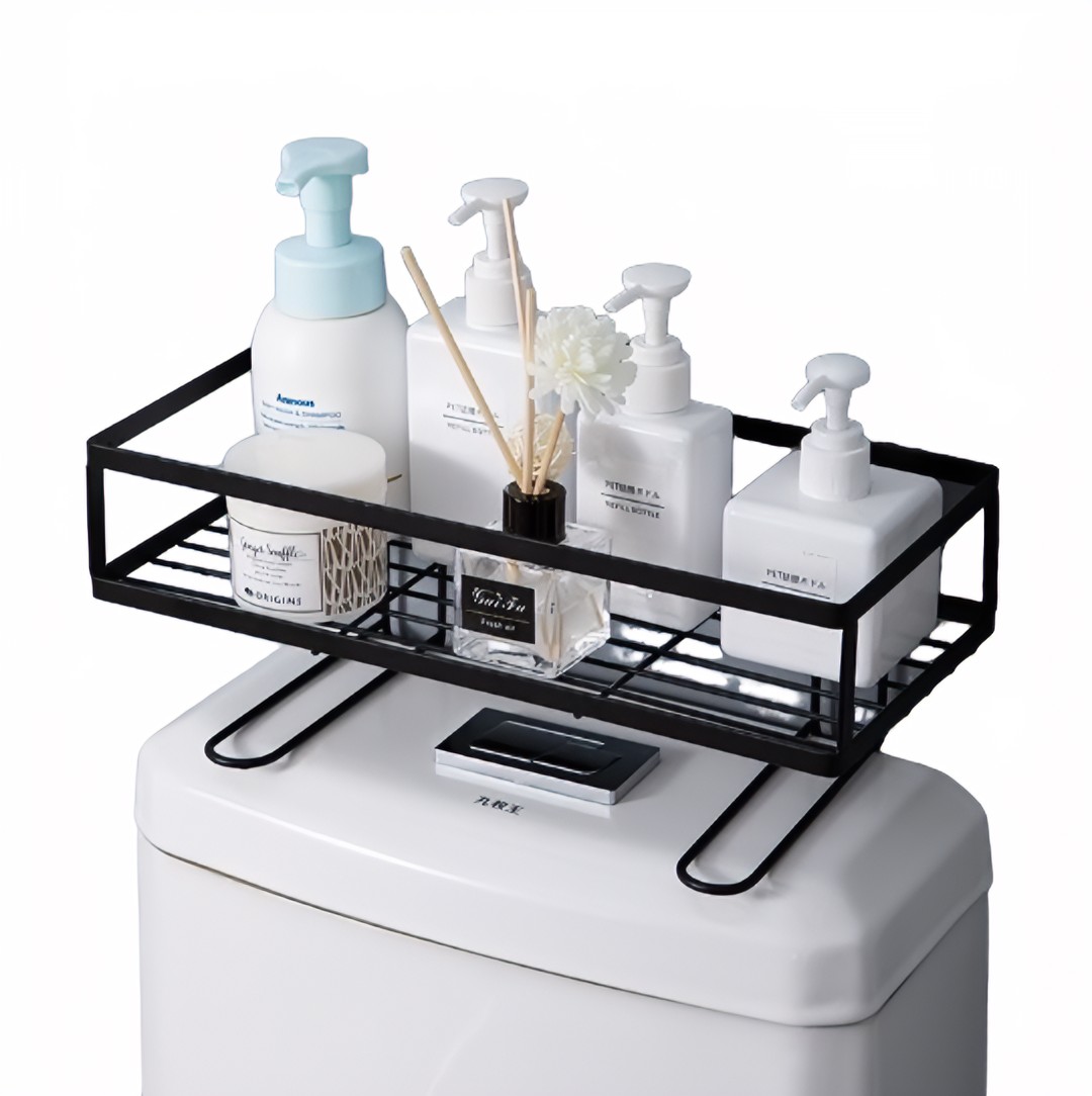 Kệ Để Đồ Toilet Kg20 Để Dầu Gội, Sửa Tắm..gắn Bồn Cầu Tiện Lợi Không Cần Khoan, Chất Liệu Sơn Tĩnh Điện Dài 34Cm - Hàng Chính Hãng