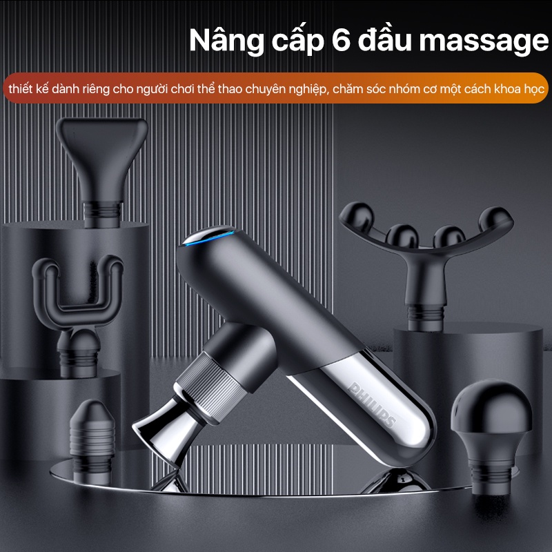 Máy Massage Cầm Tay Mini PHILIPS PPM7501 6 đầu massage chuyên dụng - Hàng chính hãng