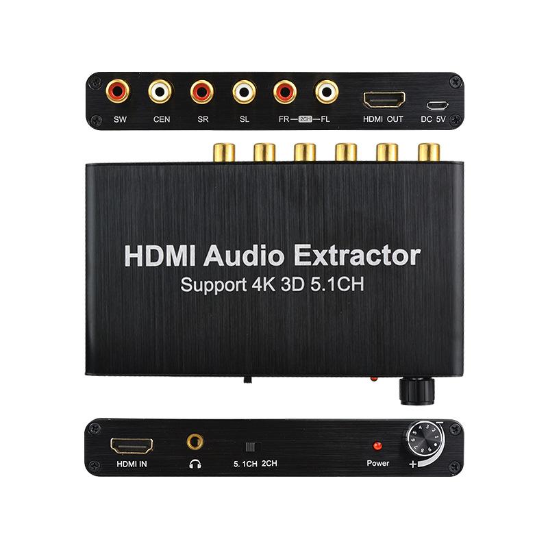 4K 5.1CH HDMI actactitor Decode Decode hợp tác với RCA AC3/DST đến 5.1 Bộ chuyển đổi tương tự bộ khuếch đại cho PS4 DVD Player HDTV