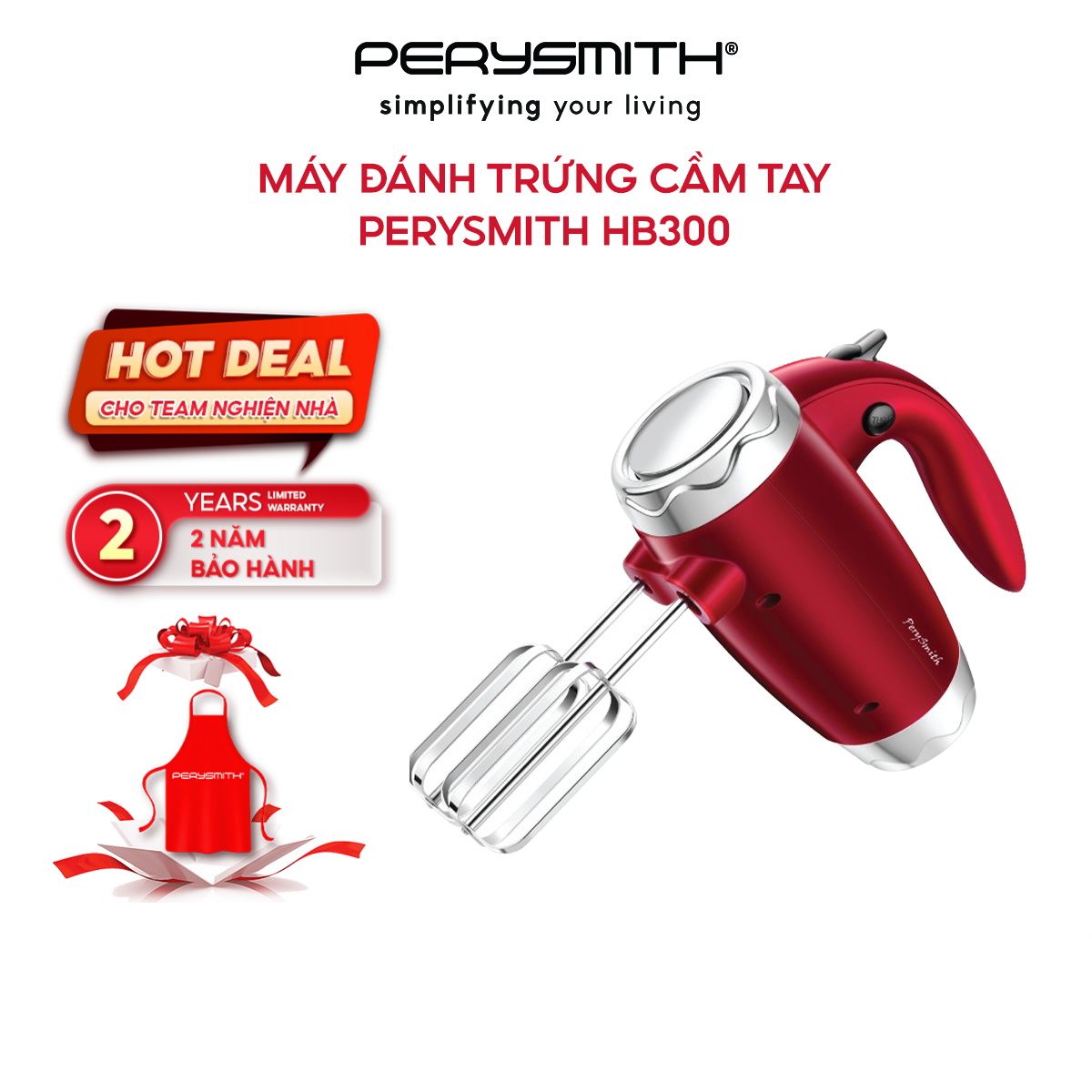 Máy đánh trứng cầm tay PerySmith HB300 công suất 300W - Hàng chính hãng