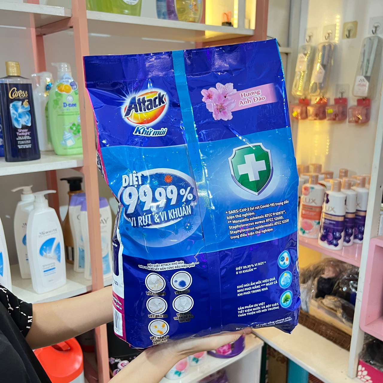 Bột giặt hương anh đào làm bay mùi kháng khuẩn gói 3.8KG