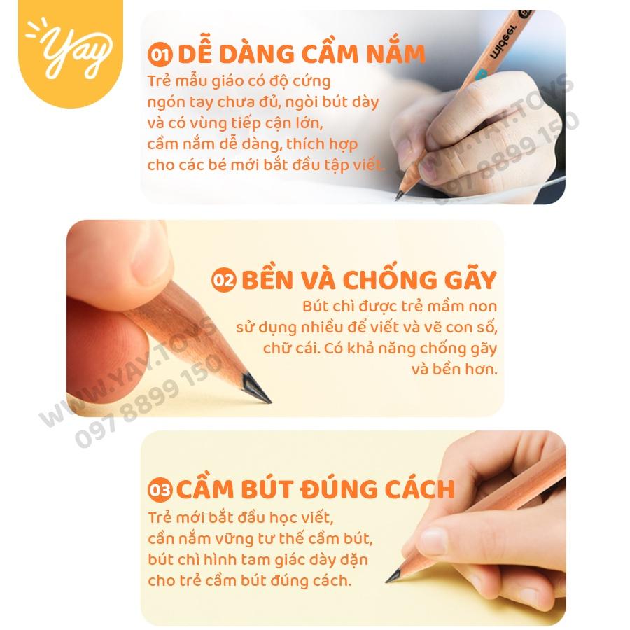 06 Cây Bút Chì Gỗ Tập Viết phù hợp cho bé từ 2 tuổi - Mideer