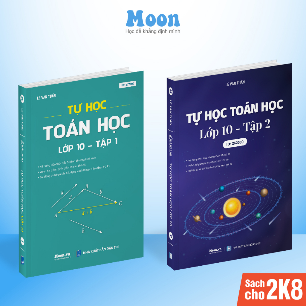 Combo 2 Sách ID Tự Học Toán Học Lớp 10 Chuẩn Chương Trình SGK Bản Mới Nhất Moonbook