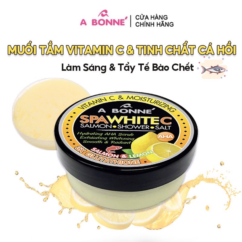 Muối Tắm Tẩy Tế Bào Chết Tinh Chất Cá Hồi A Bonne Spa White C Salmon Shower Salt 350g