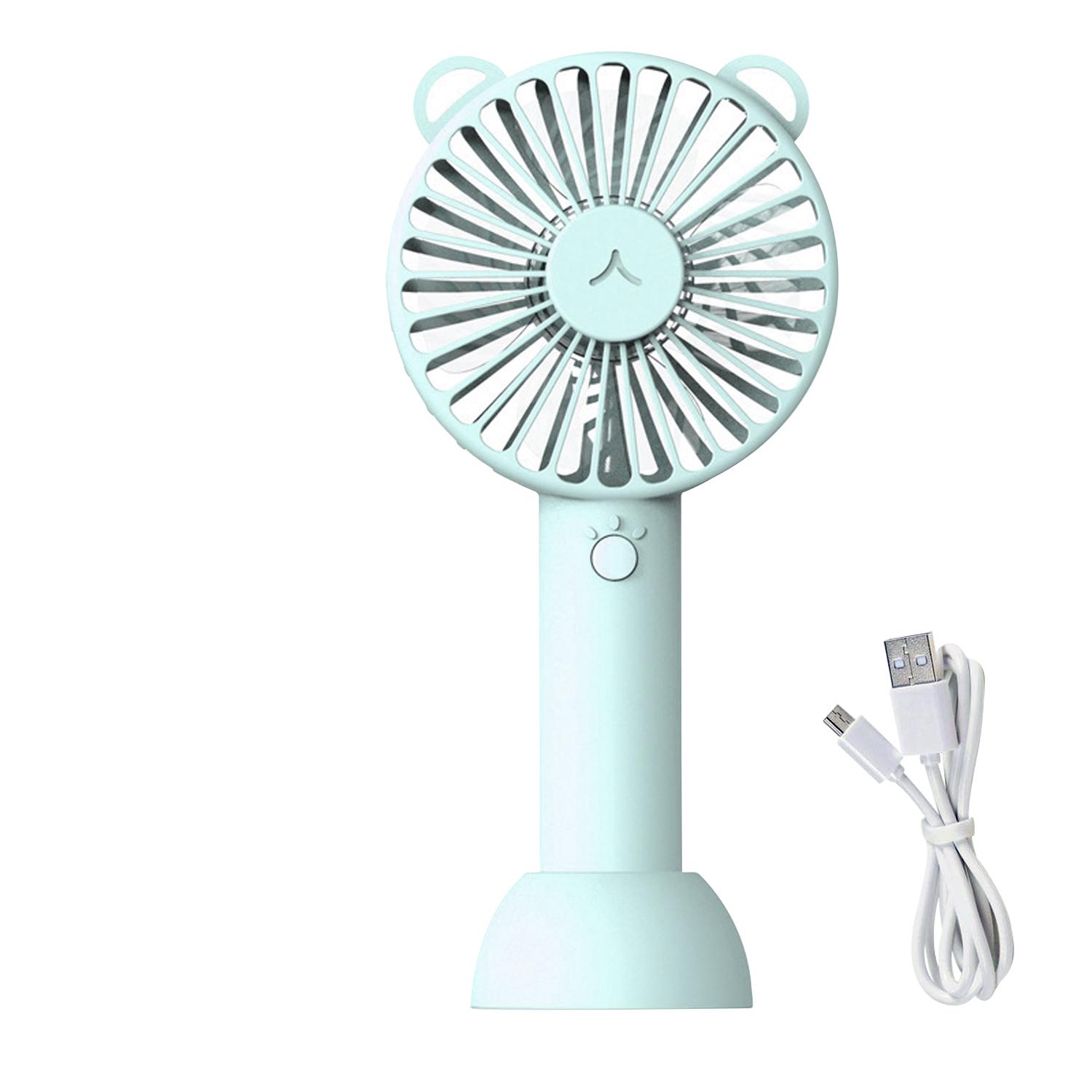 Quạt cầm tay mini có 3 tốc độ, có đế quạt để bàn