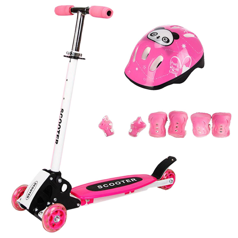 Combo Xe Trượt Scooter Trẻ Em 3 Bánh Tự Cân Bằng + Bộ Bảo Hộ Chân Tay Mũ Bảo Hiểm