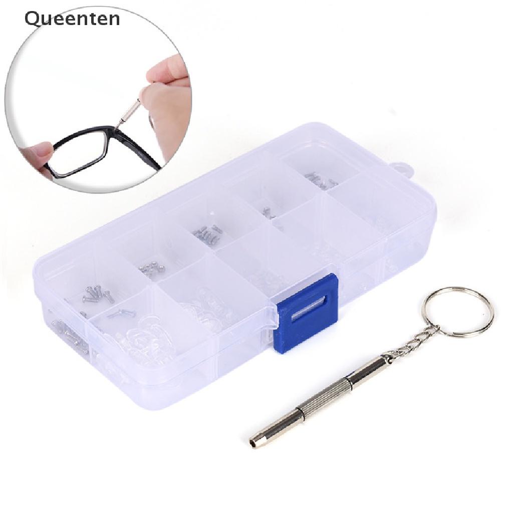 Queenten Screw Nut Nose Pad Optical Repair Set Assortment Sunglass Tool Kit For glasses QT