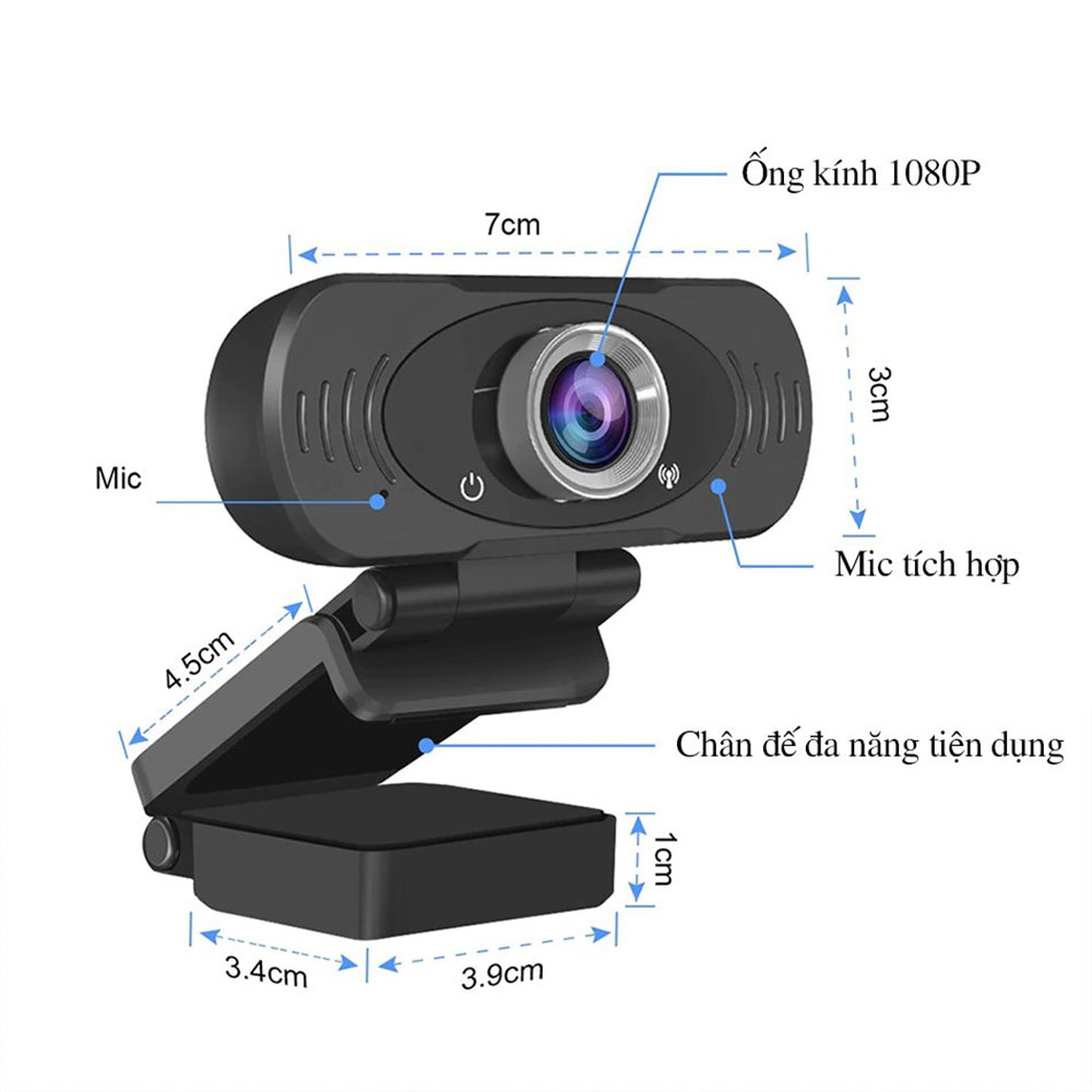 Webcam full HD 1080p Xiaomi IMILAB góc rộng 90 độ, tích hợp micro giảm ồn - Hàng Nhập Khẩu