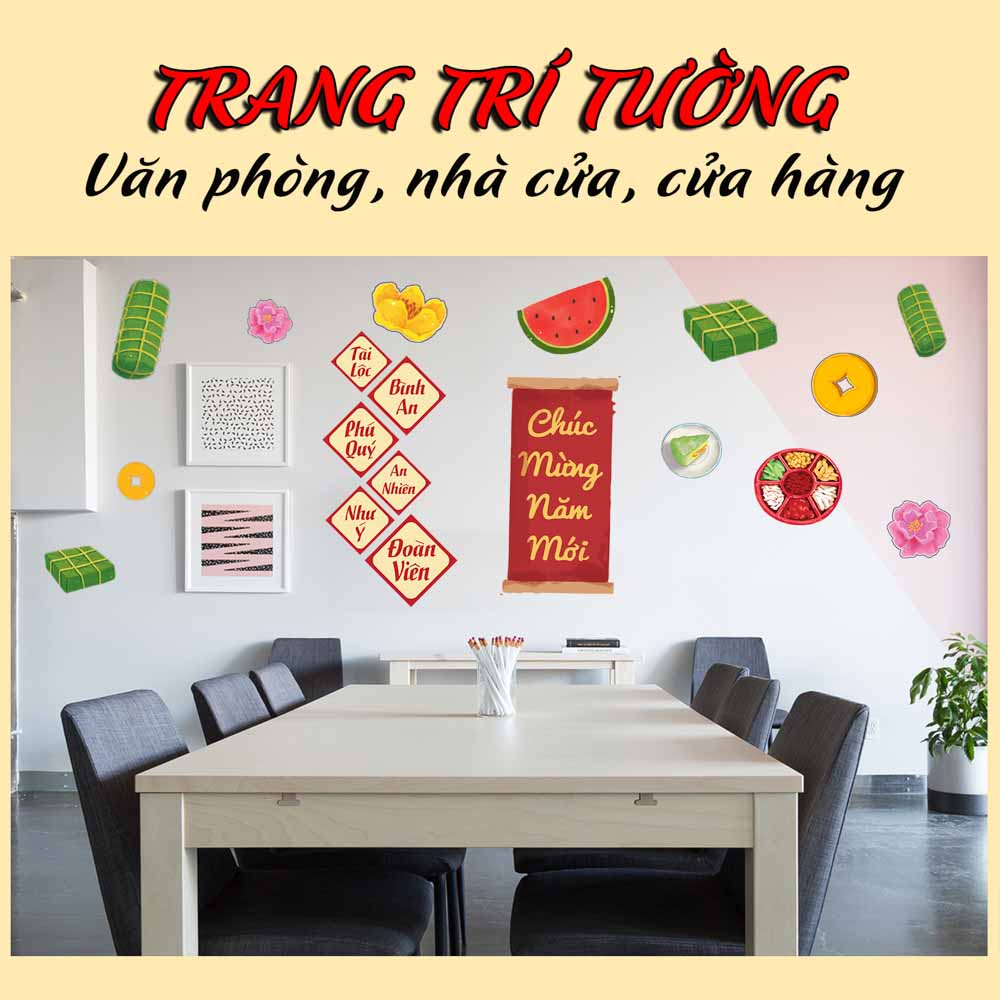 Sticker decal hình dán trang trí tết - Chúc Mừng Năm Mới