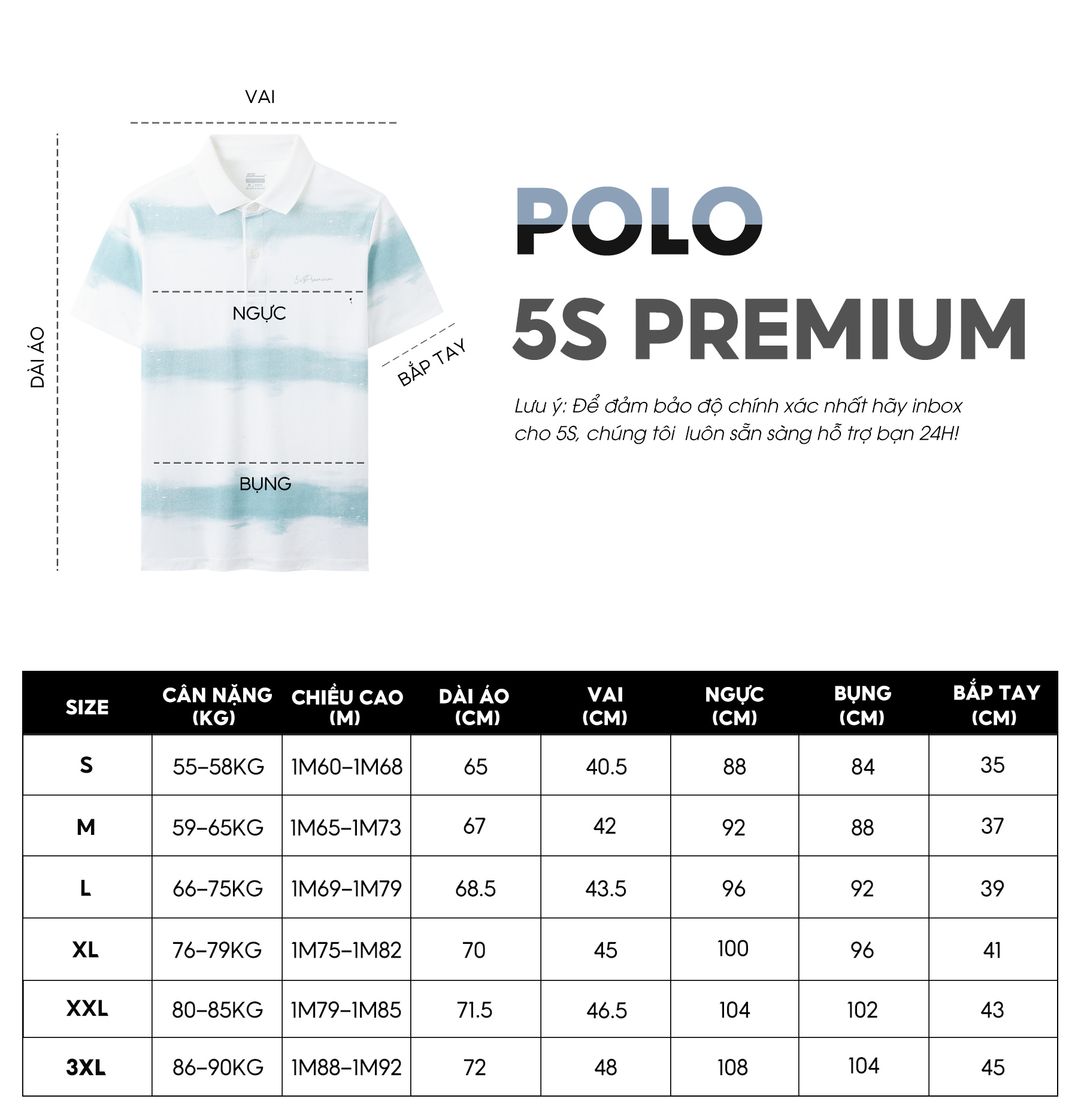 Áo Polo Nam 5S Premium, Chất Cotton Cao Cấp, Mát, Thấm Hút Tốt, Thiết Kế In Sọc Ngang Phong Cách (APC23024)