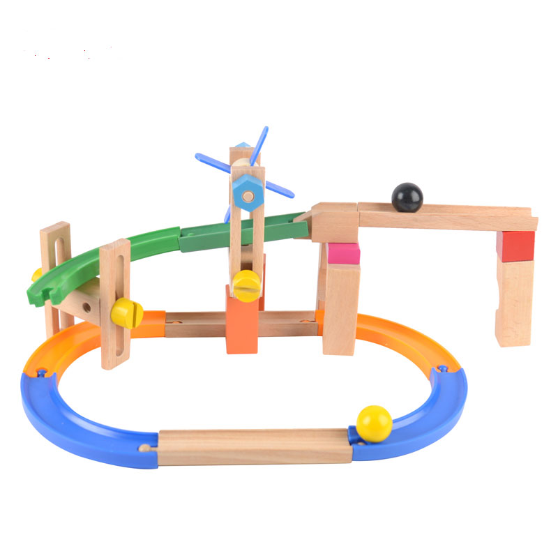 Trò chơi trượt lăn banh đa năng xếp hình sáng tạo | Roller coaster tracks blocks, đường ray lăn bi cho bé