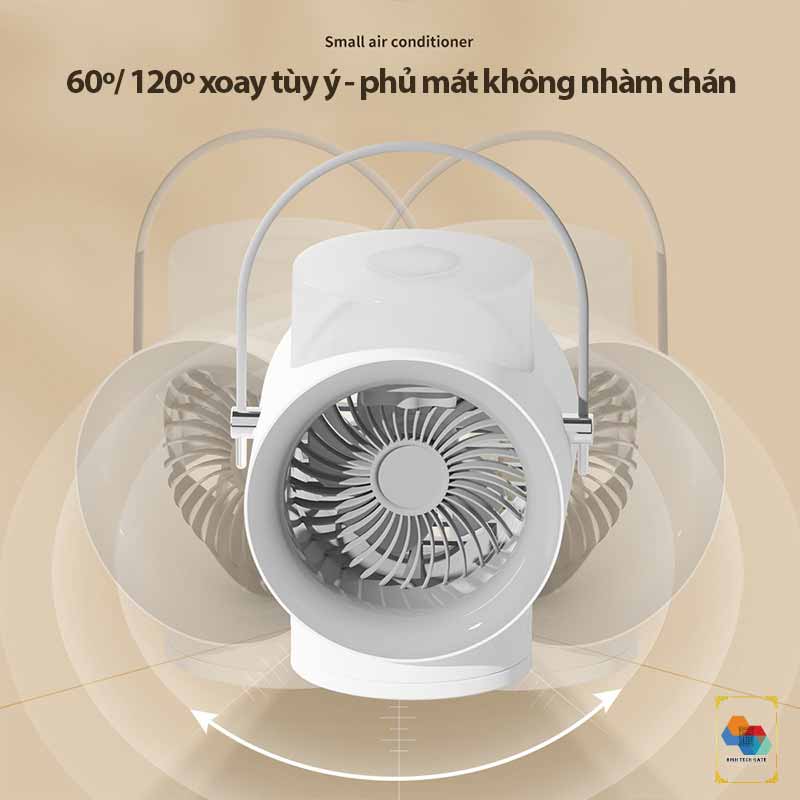 Quạt không dây tạo ẩm WT-F50 kết hợp tinh dầu tạo hương thơm, tự đông xoay 120º, 3 cấp độ gió, kiêm đèn ngủ, hàng chính hãng