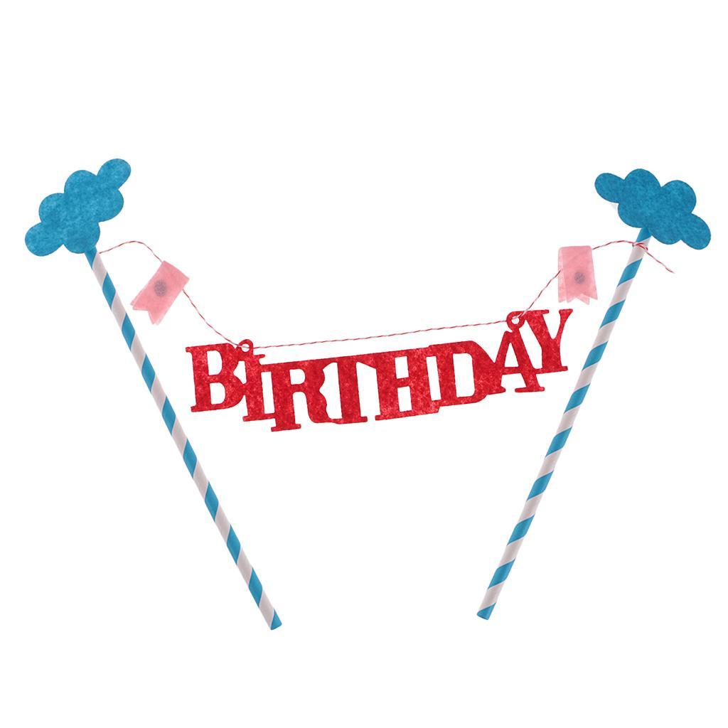 10 Pieces HAPPY BIRTHDAY Cloud Cake Topper Cake Banner Cake Centerpieces