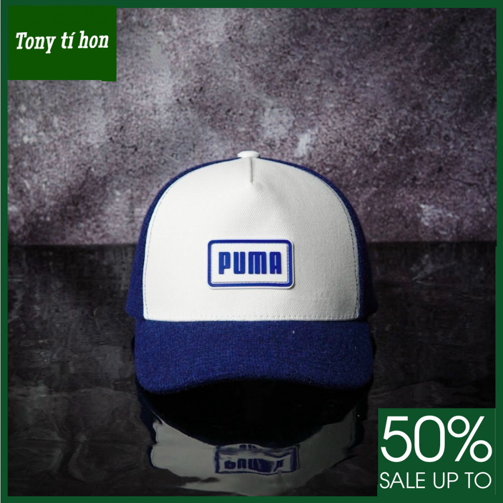Tony tí hon - Mũ/nón kết lưỡi trai thời trang nam nữ PM trắng xanh quai bấm hàng hiệu cao cấp, đẹp - freeship