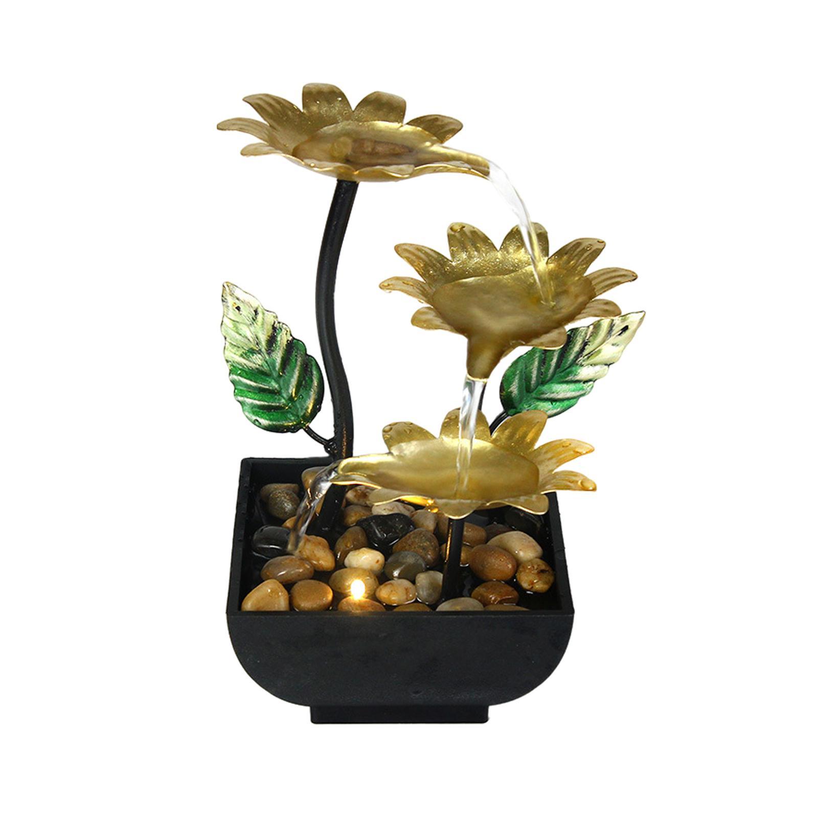 Tabletop Water Fountain Ornament Waterfall USB LED