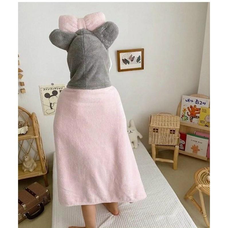 PVN20312 Khăn tắm cho bé có mũ trùm đầu dễ thương, dùng làm khăn choàng cho bé khi ra ngoài T2