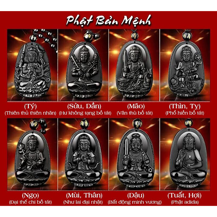 Chuỗi hạt đeo cổ phật Hư Không Tạng Bồ Tát - Bản mệnh người tuổi Sửu, tuổi Dần