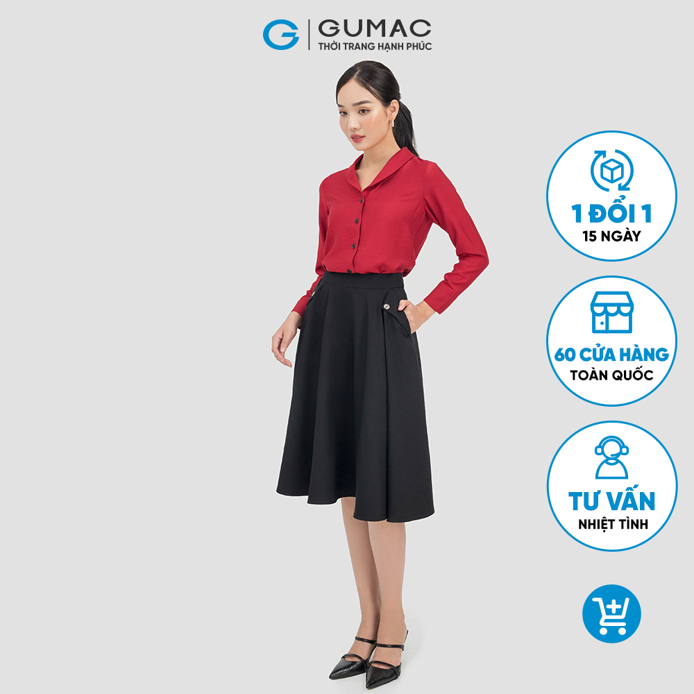 Chân váy nữ GUMAC VC07047 , Chân váy nữ dáng xòe túi kiểu xinh xắn