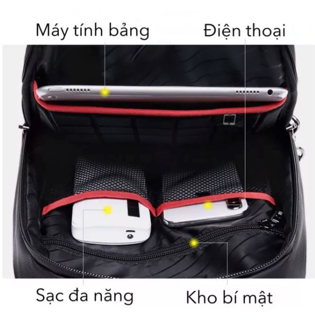 Túi đeo chéo đa năng có cổng tai nghe và cổng usb cho sạc dự phòng Artic Hunter cao cấp