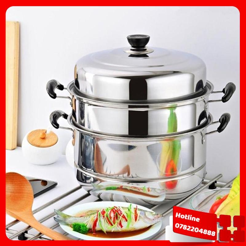 Nồi Hấp 3 Tầng Inox 28Cm - Loại Tốt