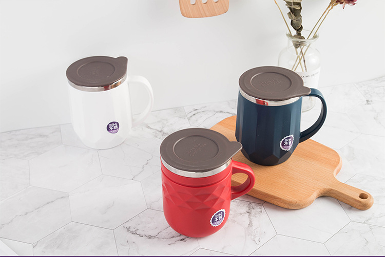 TÁCH CAFE GIỮ NHIỆT RUỘT INOX CAO CẤP CÓ NẮP ĐẬY, HÀNG XUẤT BẮC MỸ CHÂU ÂU 400ml