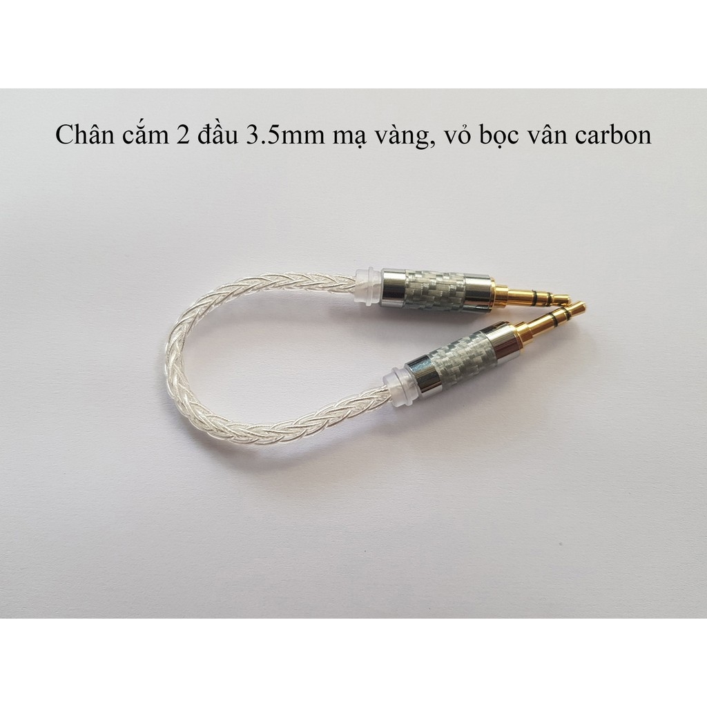 Dây IC, AUX, 2 đầu 3.5mm 8 lõi mạ bạc 7N chất lượng cao cho DAC / AMP